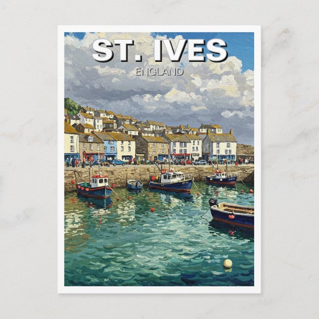 St. Ives Cornwall England Travel Postcard (Front)