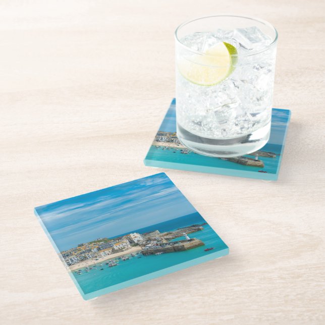 St. Ives Cornwall England, United Kingdom Europe Glass Coaster (Angled)