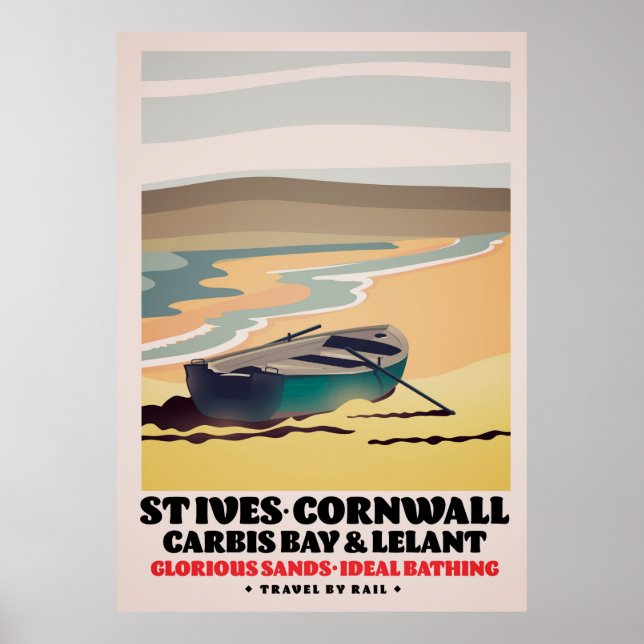 St Ives Cornwall Travel Poster (Front)