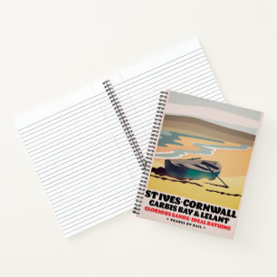 St Ives Cornwall Travel Poster Notebook