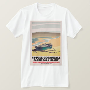St Ives Cornwall Travel Poster T-Shirt