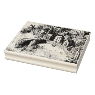 St Ives Cornwall Vintage Sketch Rubber Stamp