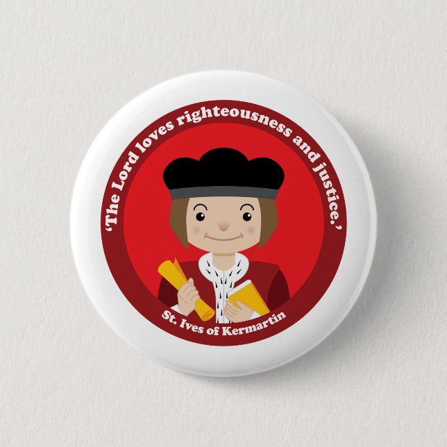 St. Ivo Kermatin 6 Cm Round Badge (Front)