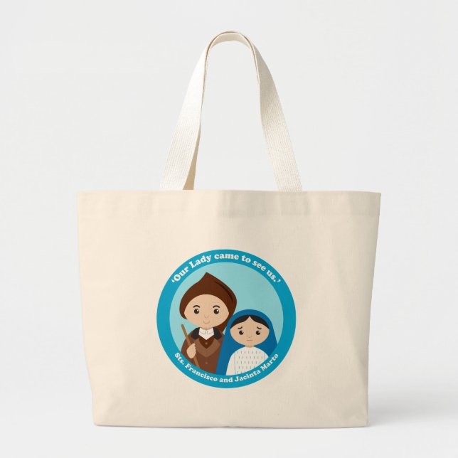 St. Jacinta and St.Francisco Marto Large Tote Bag (Front)