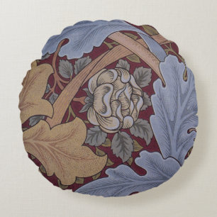St. James Acanthus Leaf Pattern by William Morris Round Cushion