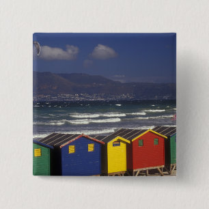St. James Bay Bathing Boxes, near Capetown, 15 Cm Square Badge