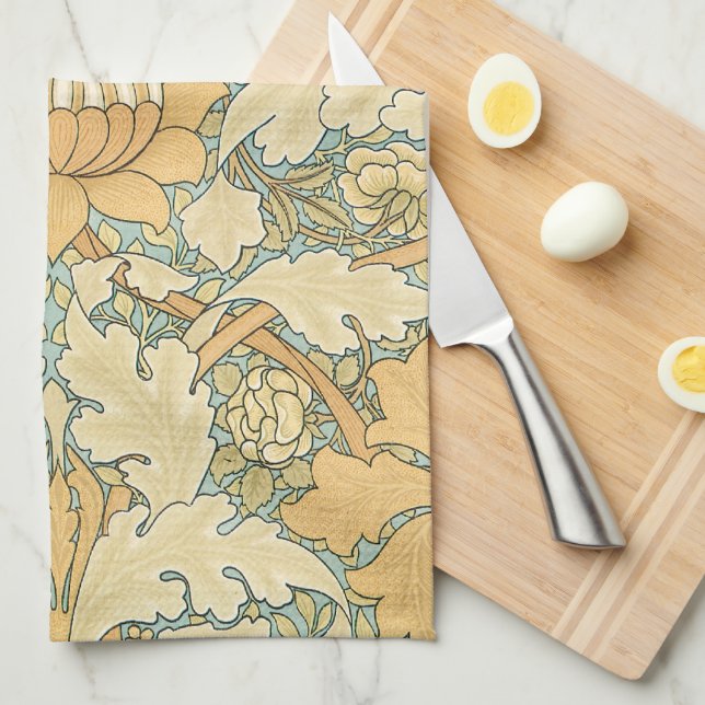 St. James by William Morris, Acanthus Leaves Tea Towel (Quarter Fold)