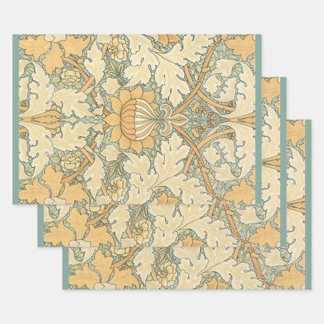 St. James by William Morris, Acanthus Leaves Wrapping Paper Sheet (Set)