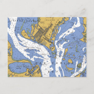 St. James City, Florida Nautical Chart Postcard