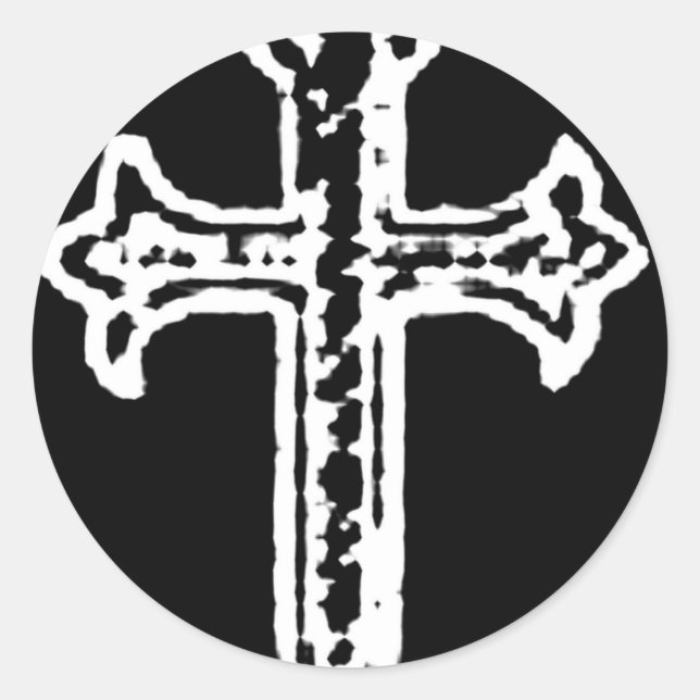 St James Cross inverted Classic Round Sticker (Front)