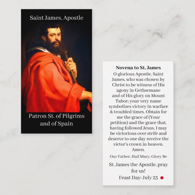 St. James the Apostle Novena Prayer Card (Front/Back)