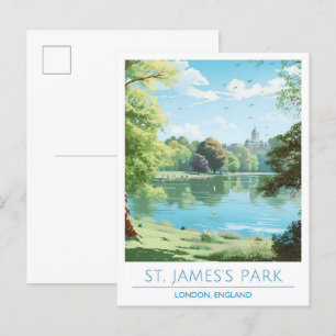 St James's Park London England Art Vintage Travel  Postcard