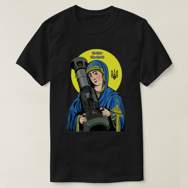 St Javelin - St. Javelin The Protector of Ukraine  T-Shirt (Design Front)