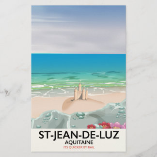 St-Jean-de-Luz, Aquitaine Travel poster Stationery
