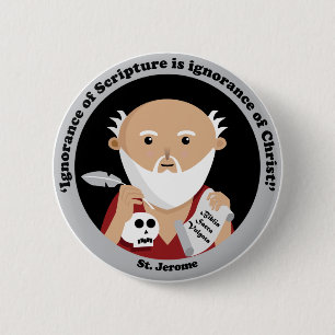 St. Jerome 6 Cm Round Badge