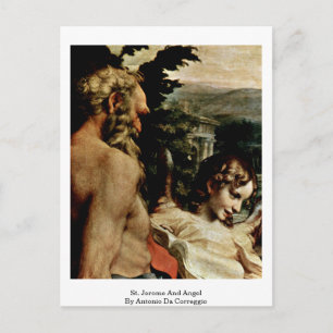 St. Jerome And Angel By Antonio Da Correggio Postcard