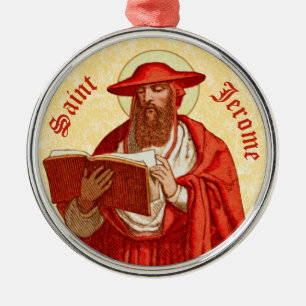 St. Jerome as Cardinal with Book (P 004) Metal Tree Decoration