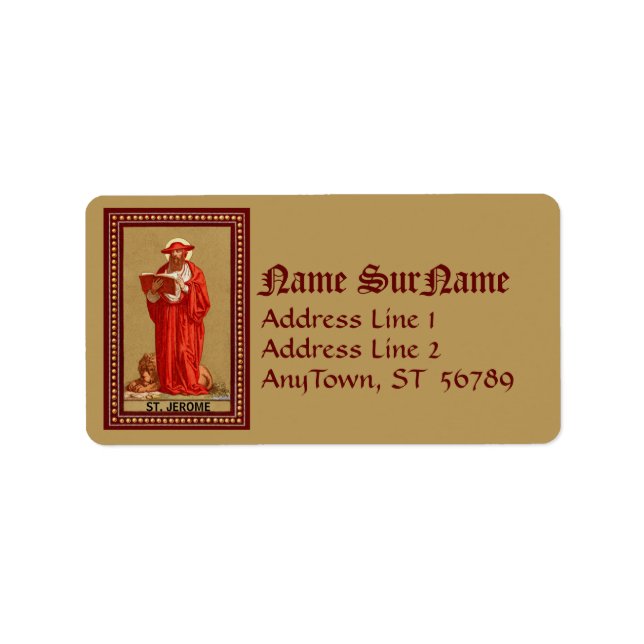 St. Jerome as Cardinal with Lion (P 004) Label (Front)