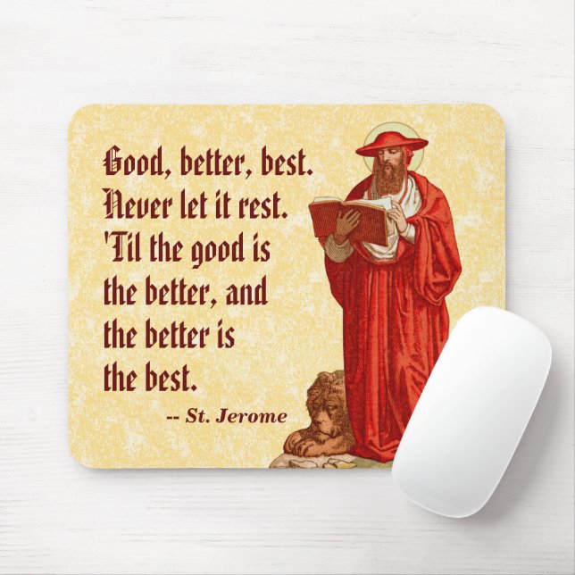 St. Jerome as Cardinal with Lion (P 004) Mouse Mat (With Mouse)