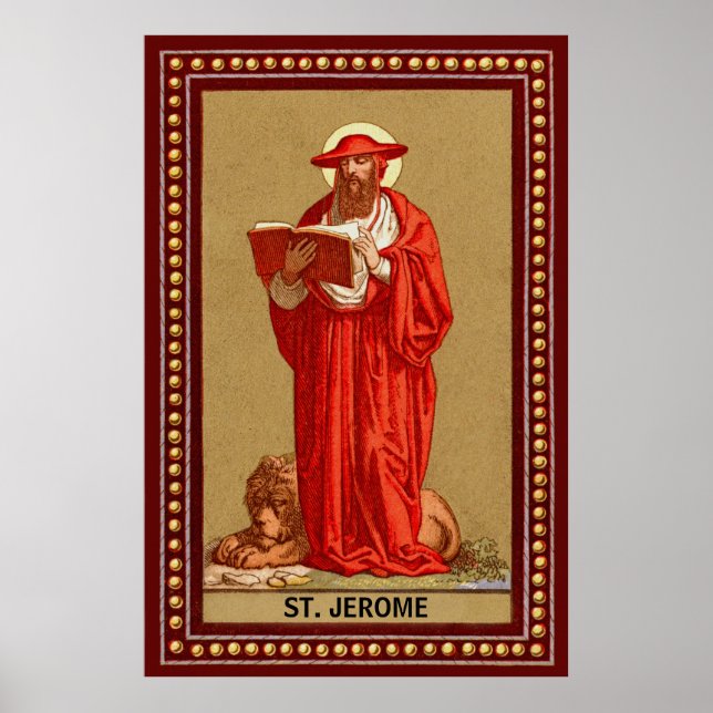 St. Jerome as Cardinal with Lion (P 004) Poster (Front)