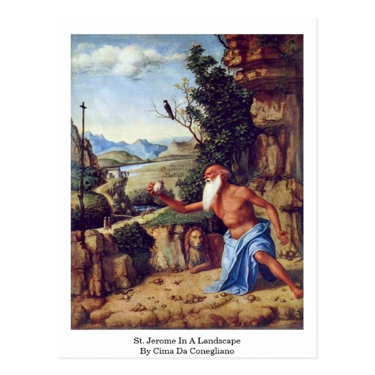 St. Jerome In A Landscape By Cima Da Conegliano Postcard