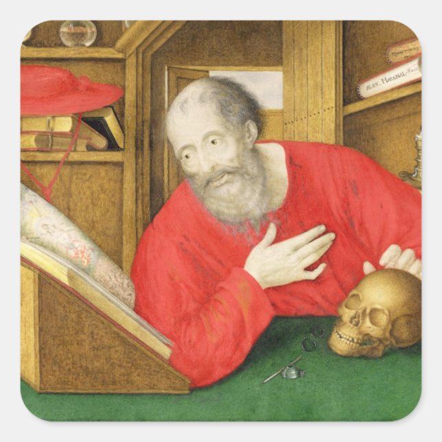 St. Jerome in his Study, 1650 (bodycolour and w/c Square Sticker (Front)