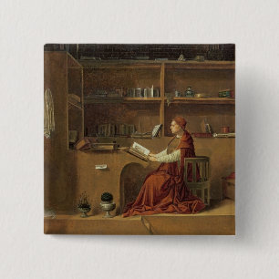 St. Jerome in his study, c.1475 2 15 Cm Square Badge