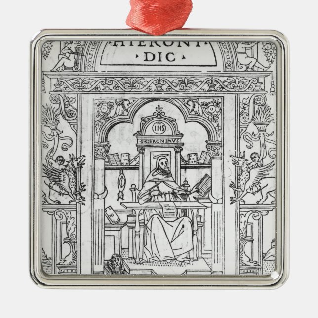 St. Jerome in his Study Metal Tree Decoration (Front)