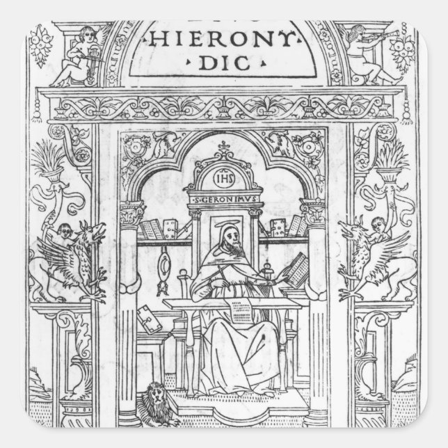 St. Jerome in his Study Square Sticker (Front)