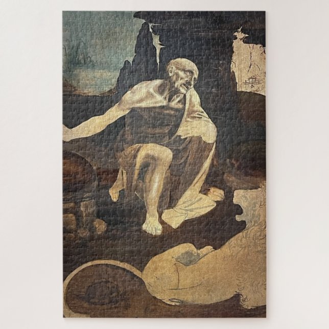 St. Jerome in the Wilderness–Unfinished Leonardo  Jigsaw Puzzle (Vertical)