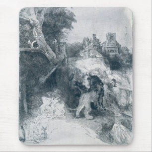 St Jerome Reading In An Italian Landscape Mouse Mat