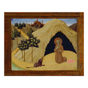St. Jerome with the lion, 1436 (tempera on panel) Poster