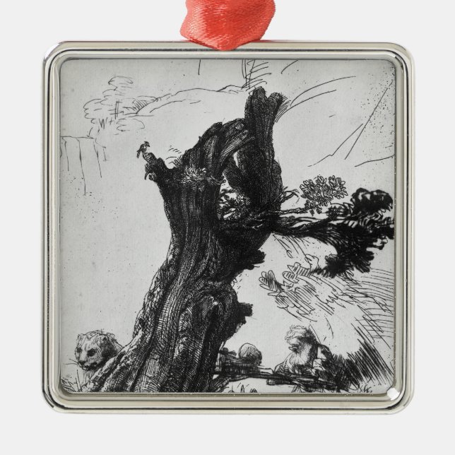 St. Jerome Writing, 1648 Metal Tree Decoration (Front)