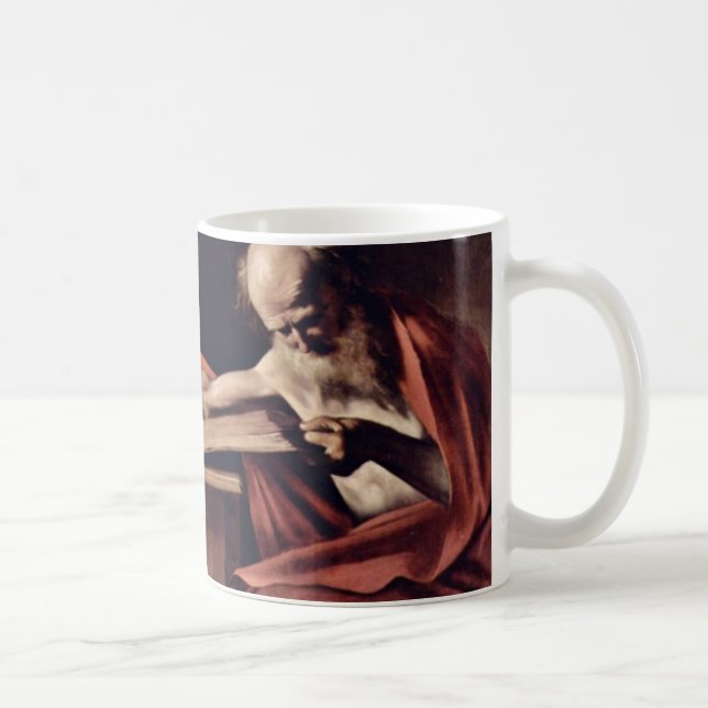 St. Jerome Writing By Michelangelo Merisi Da Carav Coffee Mug (Right)