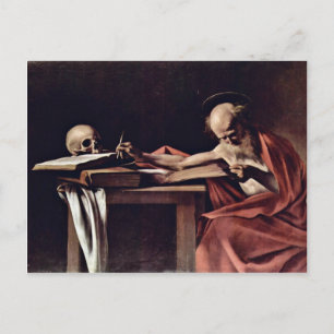 St. Jerome Writing By Michelangelo Merisi Da Carav Postcard