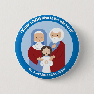 St. Joachim and St. Anne 6 Cm Round Badge