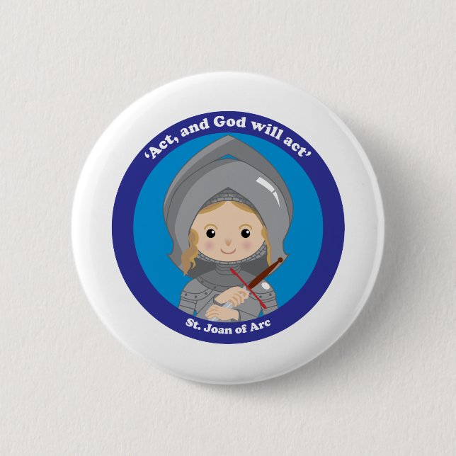 St. Joan of Arc 6 Cm Round Badge (Front)