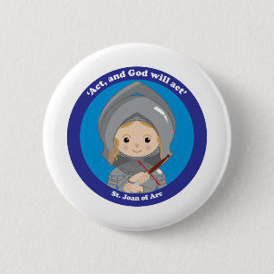 St. Joan of Arc 6 Cm Round Badge