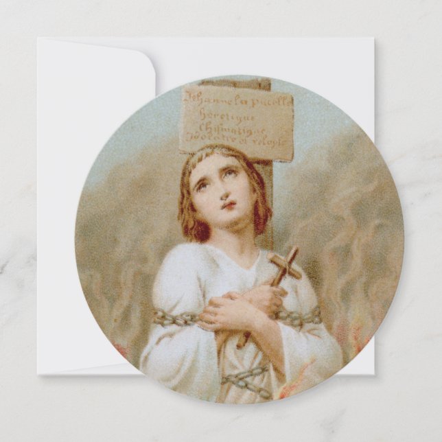 St Joan of Arc Burning (BF 01) Blank Greeting Card (Front)