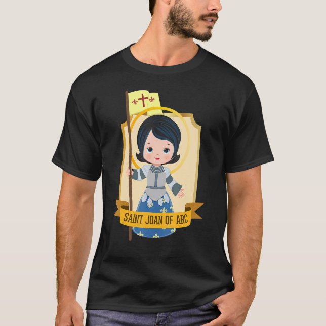 St Joan Of Arc For Kids Cute Catholic Girl Saints  T-Shirt (Front)
