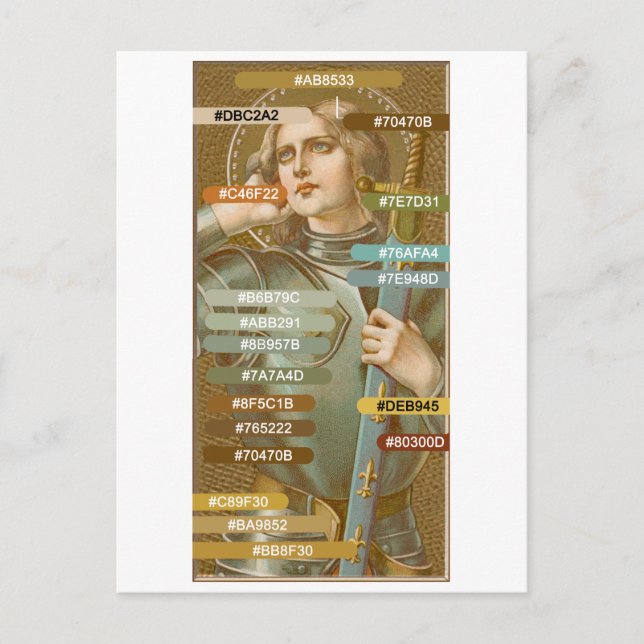 St. Joan of Arc (JM 28) Colour Palette Postcard (Front)