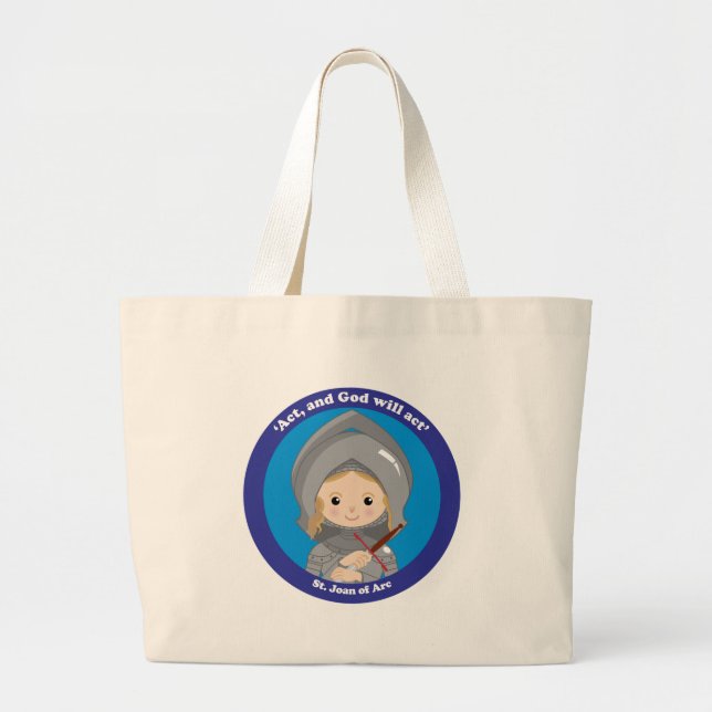 St. Joan of Arc Large Tote Bag (Front)