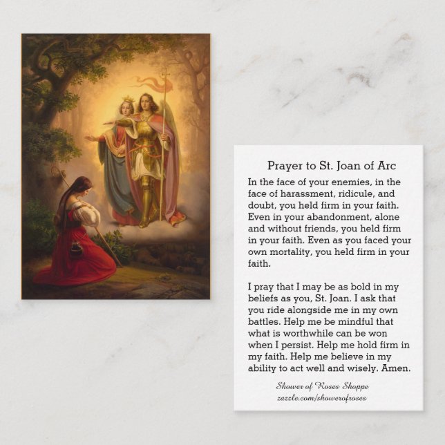 St. Joan of Arc St. Michael Catherine Alexandria Business Card (Front/Back)