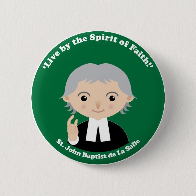 St. John Baptist de La Salle 6 Cm Round Badge (Front)
