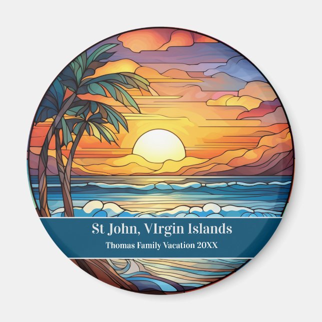 St John Beach Vacation Magnet (Front)