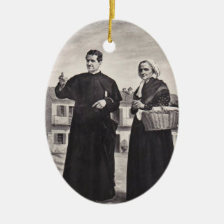 St. John Bosco with Mother Ceramic Tree Decoration