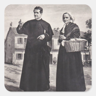 St. John Bosco with Mother Square Sticker