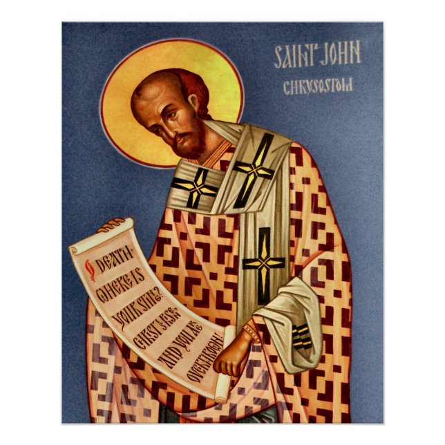 St. John Chrysostom Orthodox Christian Icon Poster (Front)