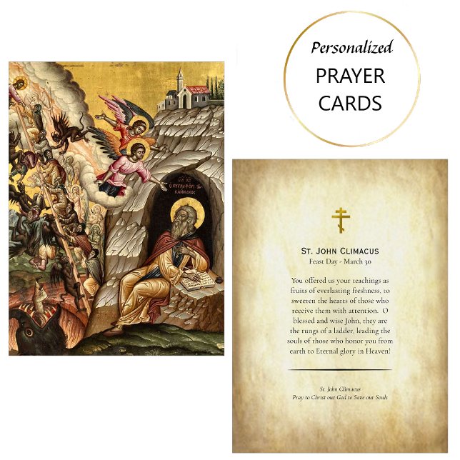 St. John Climacus Orthodox Christian Prayer Card   (Creator Uploaded)