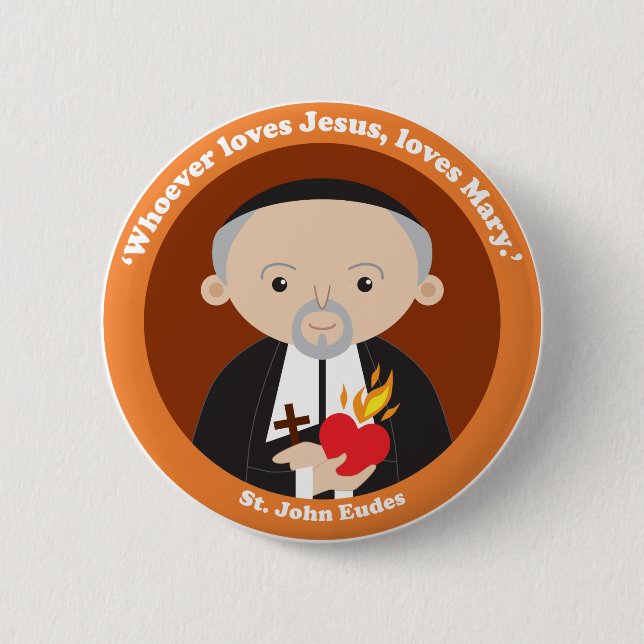 St. John Eudes 6 Cm Round Badge (Front)